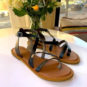 Strappy Flat Black Sandals